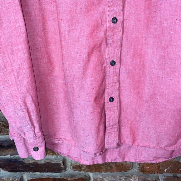 G.H. Bass & Co Red Flecked Long Sleeve Button Down Shirt Men's Size Large - Picture 3 of 6